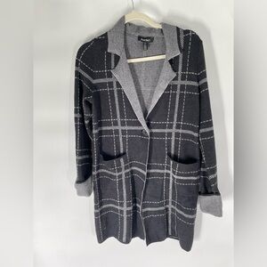 Ellen Tracy Black and Gray Plaid Blazer